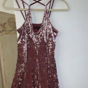 Light pink, crushed velvet dress